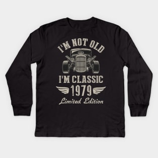 I'm Classic Car 43rd Birthday Gift 43 Years Old Born In 1979 Kids Long Sleeve T-Shirt